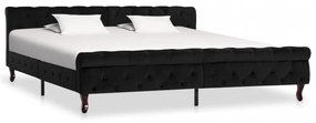 Fekete bársony ágykeret 200 x 200 cm