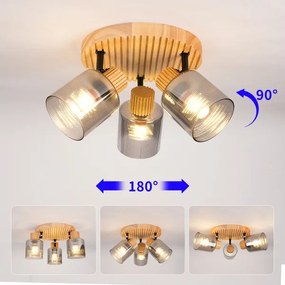 Brilagi - HYGGE spotlámpa 3xE14/15W/230V kaucsukfa/füstszínű