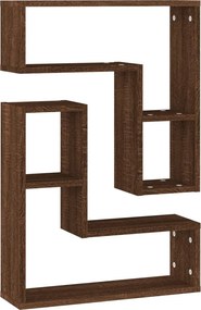 vidaXL 2 db barna tölgyszínű szerelt fa fali kockapolc 50 x 15 x 50 cm