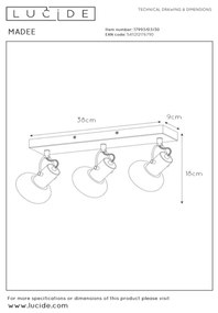 Lucide 17993/03/30 - Spotlámpa MADEE 3xE14/25W/230V