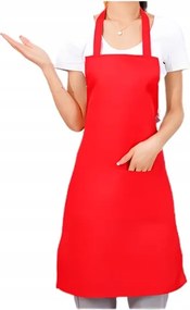 Konyhai Kötény Piros, Zsebekkel Állítható Praktikus A Főzéshez