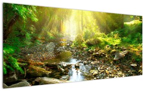 Egy folyó zöld erdőben képe (120x50 cm)