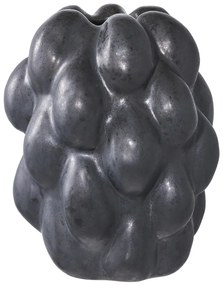 Váza, kerámia, fekete, 14x15x19 cm