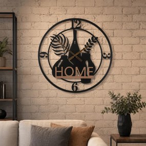 Falióra 60 cm átmérő fém és MDF HOME felirattal
