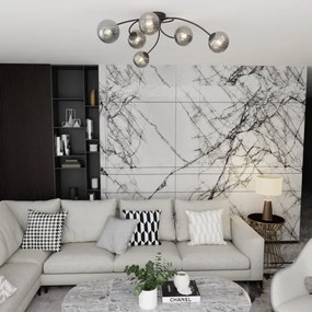 Felületre szerelhető csillár  VIBRA 6xE14/10W/230V fekete/szürke