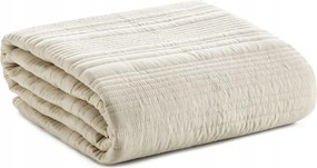Dekoratív ágytakaró Tara 170x210 bézs csíkos steppelt