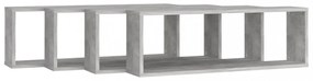 4 db betonszürke szerelt fa fali kockapolc 80 x 15 x 26,5 cm