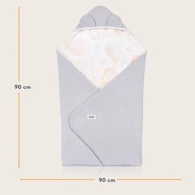 Lionelo - Autósüléshez való pólya TRAVEL SWADDLE 90x90 cm Szürke Léggömb