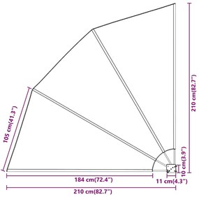 Erkély adatvédelmi képernyő Fekete 210 x 210 cm szövet