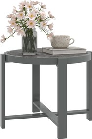 Outsunny Kerek Tábla Kertbe - Időjárásálló Alumínium Erkély Tábla Mészkő Hatású Kávézó Asztal Nappaliba, Irodába, Kültérre és Beltérre Szürke | Aosom