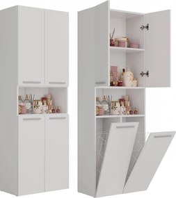 2K DK fürdőszoba szekrény, 60x174x30 cm, fehér