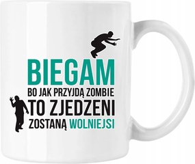 Bögre Futok a zombik ellen humor Fehér 330ml