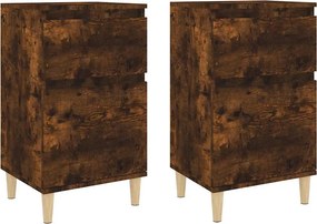 vidaXL 2 db füstös tölgy színű éjjeliszekrény 40 x 35 x 70 cm