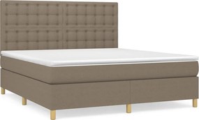 vidaXL tópszínű szövet rugós ágy matraccal 160 x 200 cm