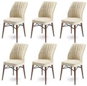 Flex Cream and Brown étkezőszék szett, 6 db