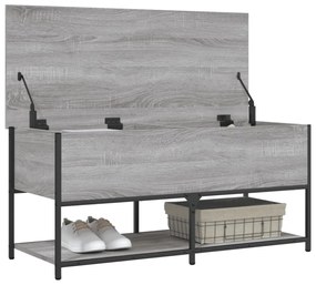 szürke sonoma színű szerelt fa tárolópad 100 x 42,5 x 47 cm