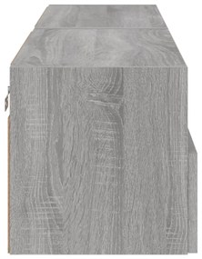 2 db szürke sonoma színű szerelt fa fali TV-szekrény 60x30x30cm