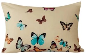 Flanel párnahuzat VIVA BUTTERFLY 50x70 cm, krémszínű