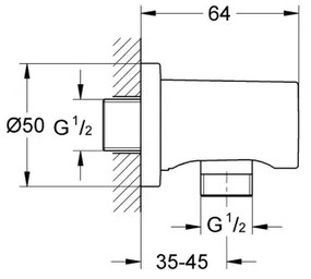 GROHE 27057DC0 - Fali könyök RAINSHOWER DN 15 rozsdamentes acél