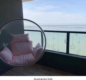 Függő fotel, átlátszó/arany/fehér, BUBBLE NEW TYP 1