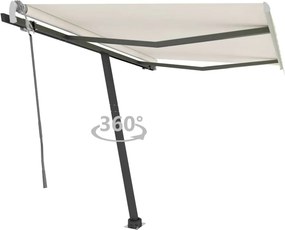 vidaXL krémszínű kézzel kihúzható póznás napellenző 300 x 250 cm