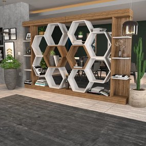 könyvespolc Sueno - White, Walnut