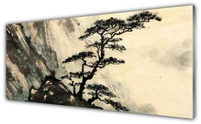 Fali üvegkép Festett fa Art 120x60cm