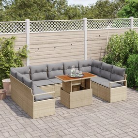 Kerti Kanapé Szett 10 pcs Barna és szürke 100 x 55 x 73 cm