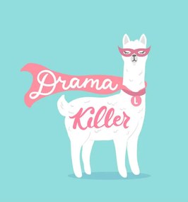 Illusztráció Drama killer cute llama design card, Mitoria