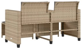 2 személyes bézs polyrattan kerti kanapé asztallal/székkel