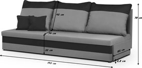 GUSTO Háromszemélyes kinyitható kanapé Lila/krém