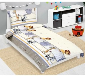 Bellatex Gyermek pamut ágynemű Junior Safari bézs,140 x 200, 70 x 90 cm, bézs, 140 x 200, 70 x 90 cm