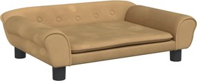 vidaXL barna bársony gyerekkanapé 70 x 45 x 26 cm