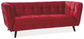 Castello 3 Velvet háromszemélyes kanapé bordó
