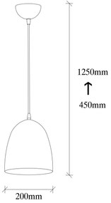 Kábeles függőlámpa TATTOO 1xE27/40W/230V átm. 20 cm fekete