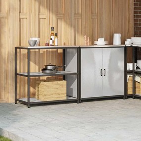 Konyhai Tároló Készlet polcokkal 2 pcs Ezüst 180 x 50 x 92 cm