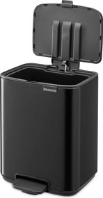 Matt fekete acél pedálos szemetes 7 l Bo – Brabantia
