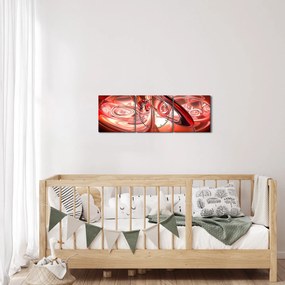 Kép - piros formák (órával) (90x30 cm)