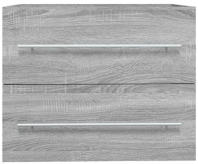 Szürke sonoma színű szerelt fa éjjeliszekrény 60x38,5x48 cm