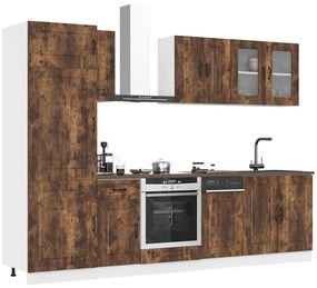 vidaXL 8 részes konyhaszekrény szett Kalmar füstölt tölgy műszaki fa