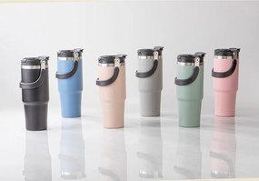 Szürke rozsdamentes acél utazó ivópalack 1 l Eco – Ladelle