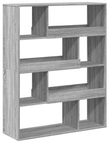 szürke sonoma színű szerelt fa könyvespolc 100 x 33 x 125,5 cm