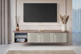 Vesper függő TV-szekrény 187 cm - kasmír / diófa / fekete fogantyúk