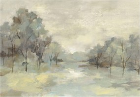 Fotótapéta flizelina Erdei akvarell ködös reggel harmónia 208x146 +ragasztó