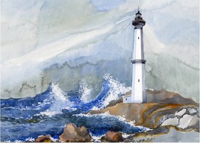 Világítótorony festményének képe (70x50 cm)