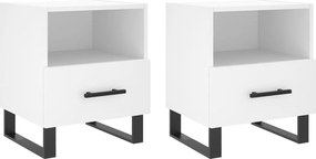vidaXL 2 db fehér szerelt fa éjjeliszekrény 40 x 35 x 47,5 cm