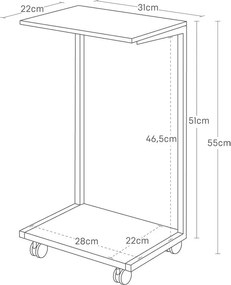 Fém tárolóasztal 22x31 cm Tower – YAMAZAKI