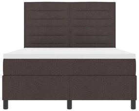 Rugós ágy matraccal és LED világítással, sötét barna - 140 x 190 cm szövet