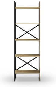 Natúr színű könyvespolc tölgyfa dekorral 58x175 cm Ara – Marckeric