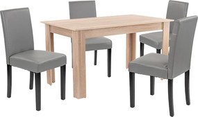 Leon 4+1 étkező garnitúra sonoma tölgy-szürke